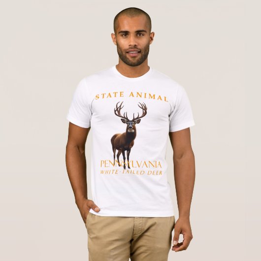 Pennsylvania Territory Animal, het witstaarthert T-shirt (Voorkant volledig)