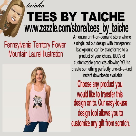 Pennsylvania Territory Bloem Berglaurier Illustrat Tanktop