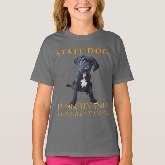 Pennsylvania Territory Dog De Grote Deense Puppy T-shirt (Voorkant)