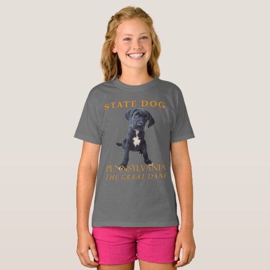 Pennsylvania Territory Dog De Grote Deense Puppy T-shirt (Voorkant volledig)