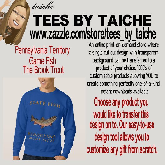 Pennsylvania Territory spel Vis de beek forel Trui