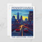 Pennsylvania the Keystone State USA Travel Place Briefkaart (Voorkant / Achterkant)