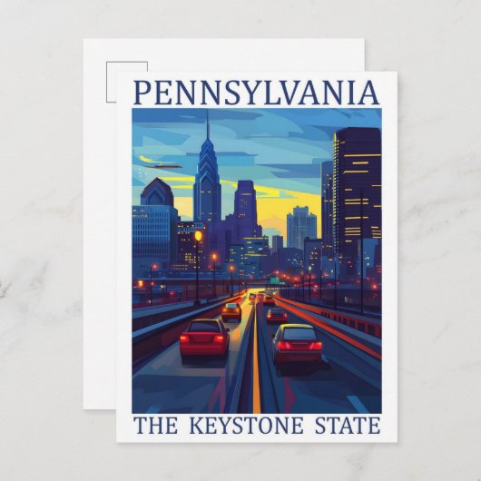 Pennsylvania the Keystone State USA Travel Place Briefkaart (Voorkant / Achterkant)