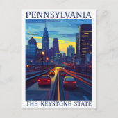 Pennsylvania the Keystone State USA Travel Place Briefkaart (Voorkant)