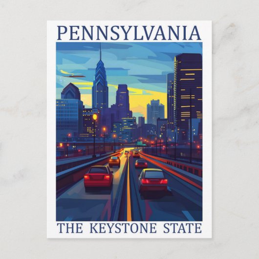 Pennsylvania the Keystone State USA Travel Place Briefkaart (Voorkant)