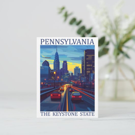 Pennsylvania the Keystone State USA Travel Place Briefkaart (Staand voorkant)