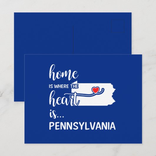 Pennsylvania thuis is waar het hart ligt briefkaart (Voorkant / Achterkant)