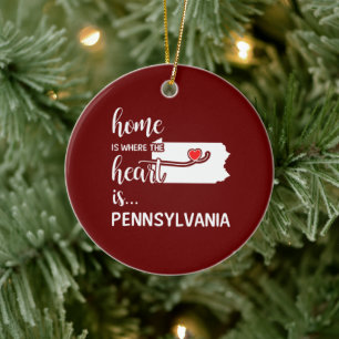 Pennsylvania thuis is waar het hart ligt keramisch ornament