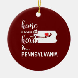 Pennsylvania thuis is waar het hart ligt keramisch ornament