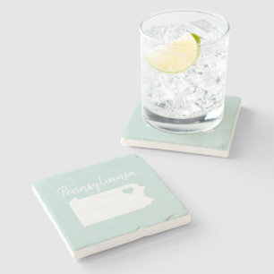 Pennsylvania thuislandkaart liefhart stenen onderzetter