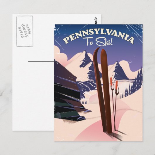 Pennsylvania to Ski Briefkaart (Voorkant / Achterkant)