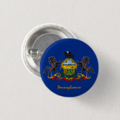 Pennsylvania-toets, patriottische Pennsylvania-vla Ronde Button 3,2 Cm (Voorkant /achterkant)