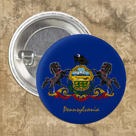 Pennsylvania-toets, patriottische Pennsylvania-vla Ronde Button 3,2 Cm