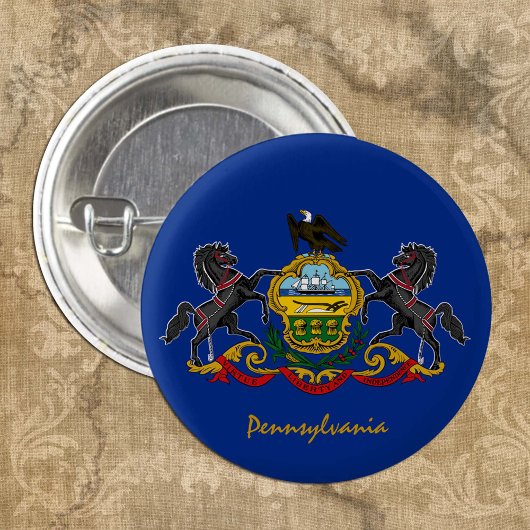 Pennsylvania-toets, patriottische Pennsylvania-vla Ronde Button 3,2 Cm