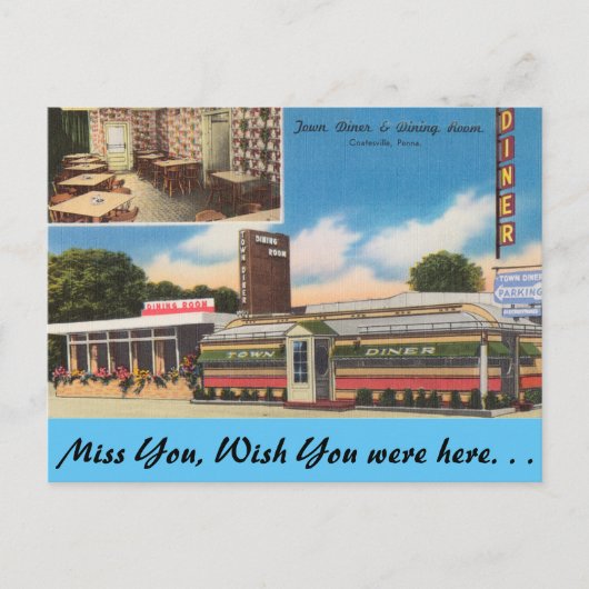 Pennsylvania, Town Diner, Coatesville Briefkaart (Voorkant)