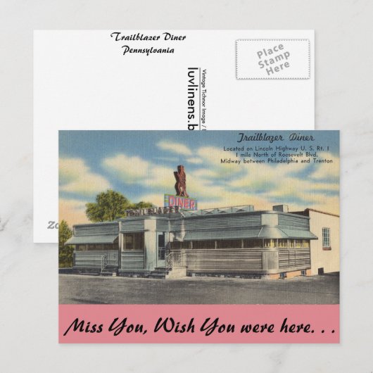 Pennsylvania, Trailblazer Diner Briefkaart (Voorkant / Achterkant)