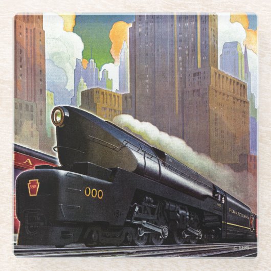 Pennsylvania Train, onbekend Glazen Onderzetter (Voorkant)