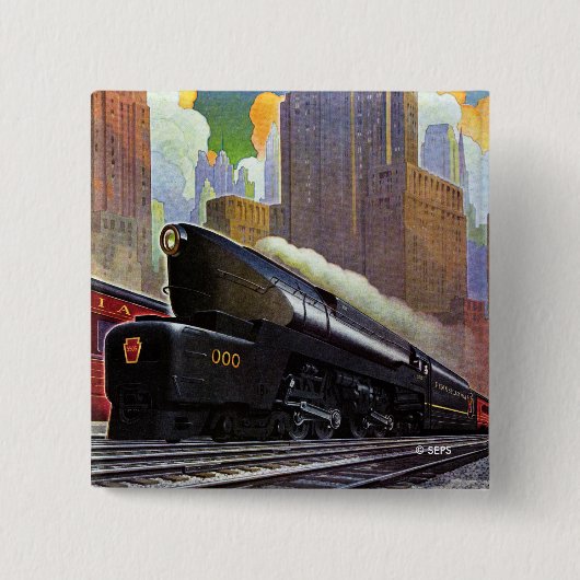Pennsylvania Train, onbekend Vierkante Button 5,1 Cm (Voorkant)