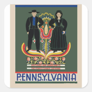  Pennsylvania Travel Vierkante Sticker