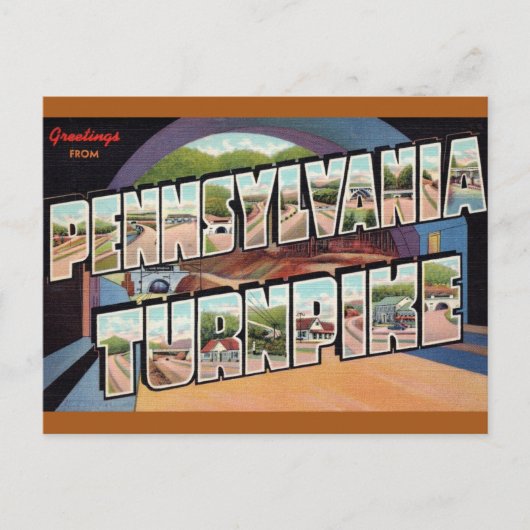 Pennsylvania Turnpike Vintage Travel Briefkaart (Voorkant)