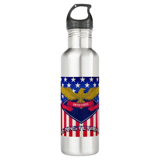 Pennsylvania USA Flag Waterfles (Voorkant)