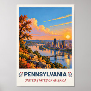 Pennsylvania USA – Oude Reisposter Poster