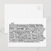 Pennsylvania USA Slang Word Art Map Briefkaart (Voorkant / Achterkant)