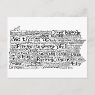Pennsylvania USA Slang Word Art Map Briefkaart