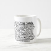 Pennsylvania USA Slang Word Art Map Coffee Mok (Voorkant rechts)