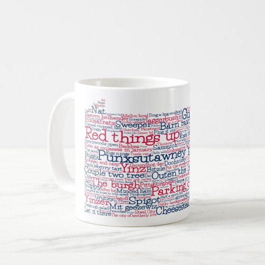 Pennsylvania USA Slang Word Art Map Coffee Mok (Voorkant links)