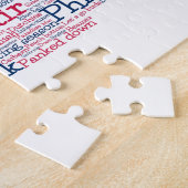 Pennsylvania USA Slang Word Art Map Jigzaag Puzzle Legpuzzel (Zijkant)