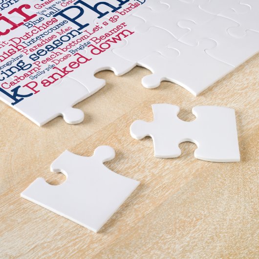 Pennsylvania USA Slang Word Art Map Jigzaag Puzzle Legpuzzel (Zijkant)