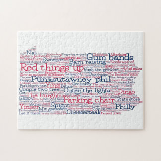 Pennsylvania USA Slang Word Art Map Jigzaag Puzzle Legpuzzel