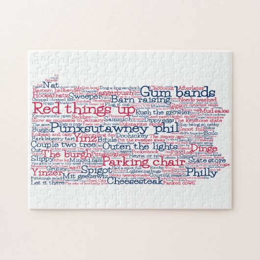 Pennsylvania USA Slang Word Art Map Jigzaag Puzzle Legpuzzel (Horizontaal)
