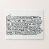 Pennsylvania USA Slang Word Art Map Jigzaag Puzzle Legpuzzel (Horizontaal)