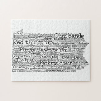 Pennsylvania USA Slang Word Art Map Jigzaag Puzzle Legpuzzel
