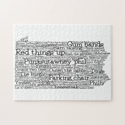 Pennsylvania USA Slang Word Art Map Jigzaag Puzzle Legpuzzel (Horizontaal)