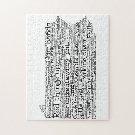 Pennsylvania USA Slang Word Art Map Jigzaag Puzzle Legpuzzel (Verticaal)