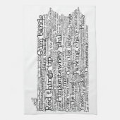 Pennsylvania USA Slang Word Art Map Kitchen Towel Theedoek (Verticaal)