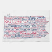 Pennsylvania USA Slang Word Art Map Kitchen Towel Theedoek (Horizontaal)