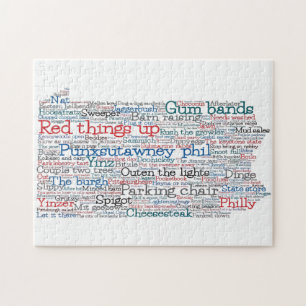 Pennsylvania USA Slang Word Art Map Legpuzzel