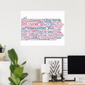 Pennsylvania USA Slang Word Art Map Poster (Thuiskantoor)