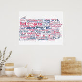Pennsylvania USA Slang Word Art Map Poster (Keuken)