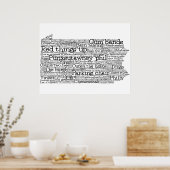 Pennsylvania USA Slang Word Art Map Poster (Keuken)