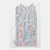 Pennsylvania USA Slang Word Art Map Theedoek (Verticaal)