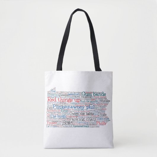 Pennsylvania USA Slang Word Art Map Tote Bag (Voorkant)