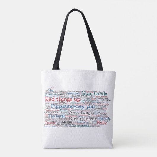 Pennsylvania USA Slang Word Art Map Tote Bag (Achterkant)