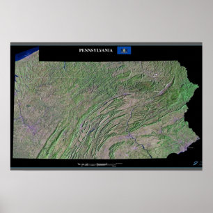 Pennsylvania vanuit de ruimte satellietposter poster