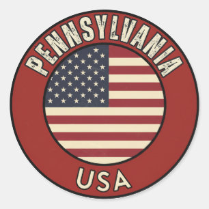 Pennsylvania Verenigde Staten van Amerika Ronde Sticker