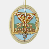 Pennsylvania Verpleegster Caduceus Keramisch Ornament (Rechts)